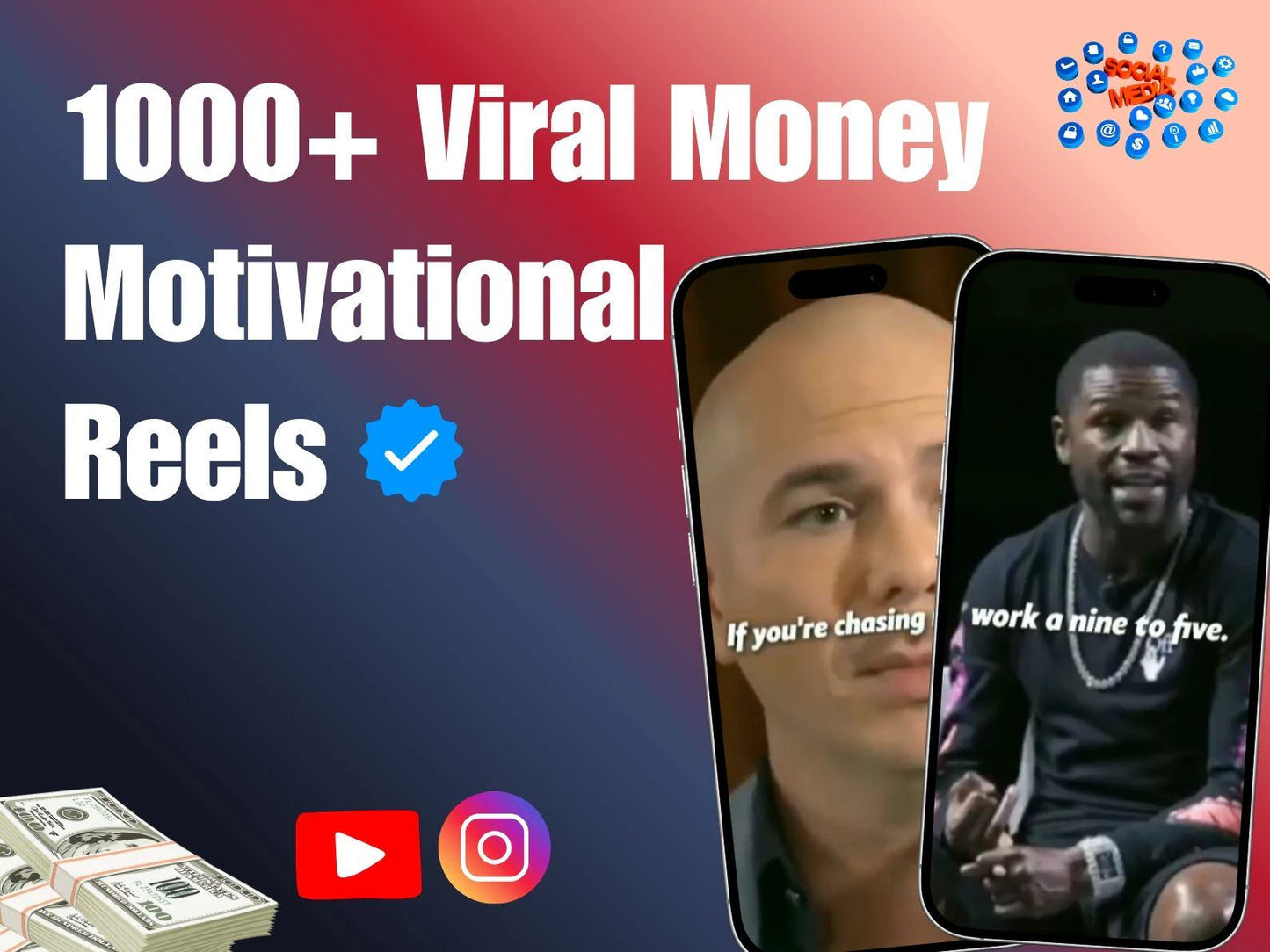 1000+ Motivational Money Reels with Quotes,Inspirational Faceless Videos with Text Overlay,Viral DFY Content, TikTok, Shorts|PLR & MRR Ready