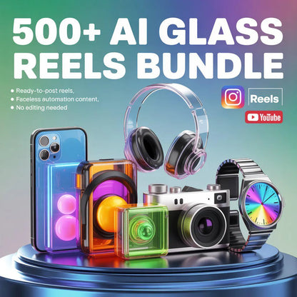 500+ Viral AI Glass ASMR Reels Bundle | reels video pack for Tiktok | Instagram template reels | Instagram Reels Set | Viral tiktok |