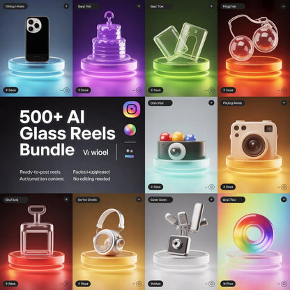 500+ Viral AI Glass ASMR Reels Bundle | reels video pack for Tiktok | Instagram template reels | Instagram Reels Set | Viral tiktok |