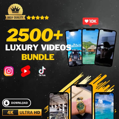 2500+ Luxury Video Bundle High Quality | For Instagram Reels | Tiktok | Youtube Shorts | Instant Download